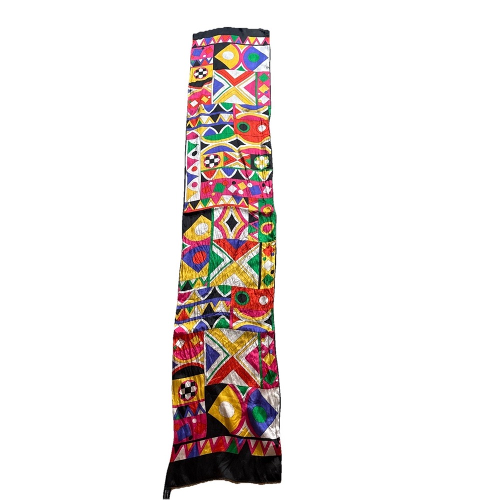 The  specialty house 100% silk scarf Made In japan - Abstract 10"x57"